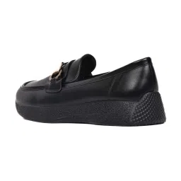 Jove Women's Jet Black Wedge Loafers image 5