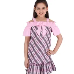 Cutecumber Kids Checks Pink Dress-image-78