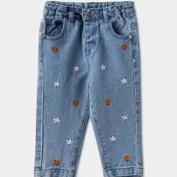 R&B Kids Blue Embroidery Regular Fit Jeans-picture-27