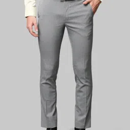 Park Avenue Grey Super Slim Fit Flat Front Trousers-picture-35
