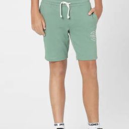Jack & Jones Junior Green Solid Shorts-picture-23