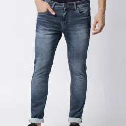 Dragon Hill Blue Slim Fit Lightly Washed Jeans-image-8