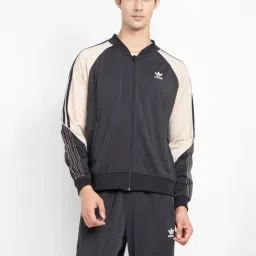 Adidas Originals Black Regular Fit Striped Sports Jacket-picture-41