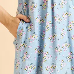Sweet Dreams Blue Cotton Printed Night Gown image 5