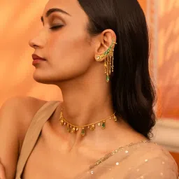 Shaya 925 Silver The Shaadi Diaries Gold Plated Sagai Shor Mismatch Earcuffs image 5