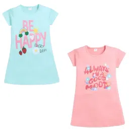 Todd N Teen Kids Multi Cotton Printed Nighty Dresses (Pack of 2)-picture-47