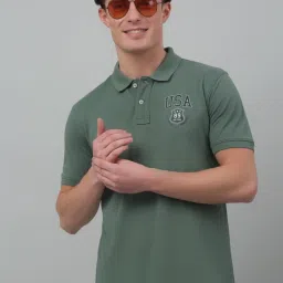 Cantabil Green Regular Fit Polo T-Shirt image 5
