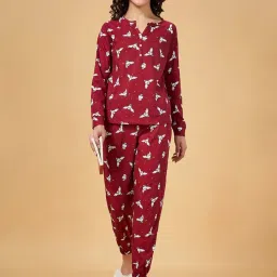 Dreamz by Pantaloons Maroon Cotton Printed Joggers image 5