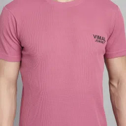 Vimal Jonney Pink & Green Regular Fit Sports T-Shirt image 5