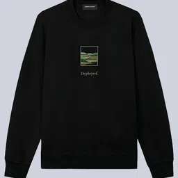 DEPLOYED Men Graphic Printed Round Neck Cotton Sweatshirt image 3