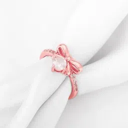 GIVA 925 Silver Rose Gold Ribbon Dance Ring for Women & Girls-image-95