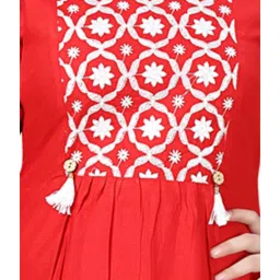 Aarika Kids Red & White Embroidered Kurta with Leggings image 5