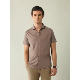 Ad By Arvind Brown Cotton Slim Fit Printed Shirt image 4