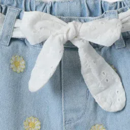 R&B Kids Dark Blue Embroidery Regular Fit Denim Shorts image 3