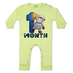 Arvesa Kids-Unisex Yellow Cotton Rompers-picture-42