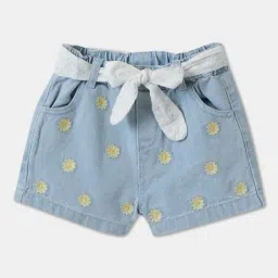 R&B Kids Dark Blue Embroidery Regular Fit Denim Shorts-picture-17