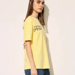 Only Yellow Cotton Regular Fit Printed T-Shirt image 3