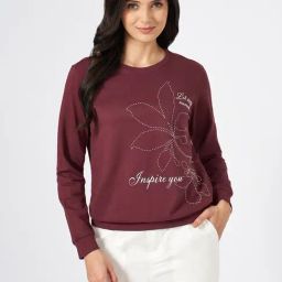 Honey by Pantaloons Maroon Graphic Sweatshirt-picture-8