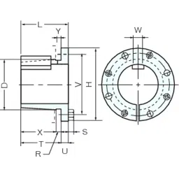 Mitsuboshi Type 1 W1 Bushing for Maxstar Wedge Pulley 150 mm, W1-150N-JIS image 3