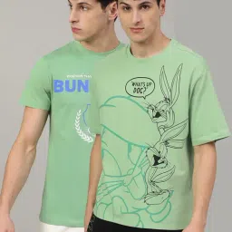 Free Authority Green Regular Fit Looney Tunes Print T-Shirt - Pack of 2-picture-31
