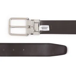 Tommy Hilfiger Men Black & Brown Textured Leather Reversible Belt image 2