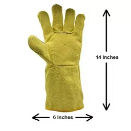 ets hand pro ETS Hand Proa Industries Full Kevlar Thread Gloves Fire Resistant Temperature 35.56 cm (14 Inch) Yellow image 2