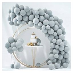 Bubble Trouble Pastel Colored Rubber Balloons Pastel Party Decorations Grey -Pack Of 50-picture-5