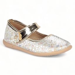 Lil Lollipop Flower Applique Detailed Shimmer Bellies With Velcro Closure - Golden-picture-18