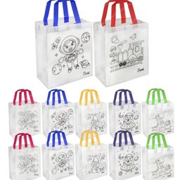 FunBlast Cartoon Print Reusable Hand Carry Bags  12 Pcs Gifting Bags-picture-34