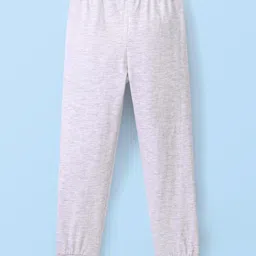 Babyhug Cotton Knit Full Length Lounge Pants Tractor Print - Grey image 2