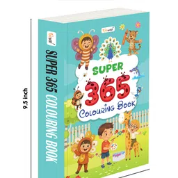 gowoo SUPER 365 Colouring Book, kids creative workbook, illustrated knowledge book for toddlers, book to boost memory in kids, toddler growth colouring book, improve concentration book - English image 2