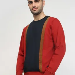 Parx Men Colourblocked Round Neck Pullover Sweatshirt image 2