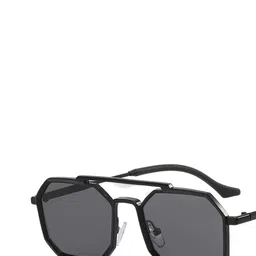 SPADEACES Unisex Black Aviator Sunglasses with UV Protected Lens image 3