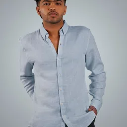 BlendCulture Men Solid Button-Down Collar Cotton Casual Shirt-image-21