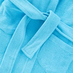 Babyhug Terry Knit Full Sleeves Hooded Bath Robe Tiger Design - Blue image 4