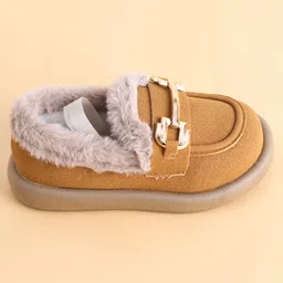 Babyoye Slip On Formal & Party Wear Shoes - Brown image 4