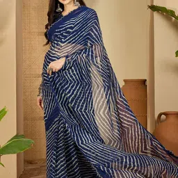 Sangria Leheriya Poly Georgette Saree image 4
