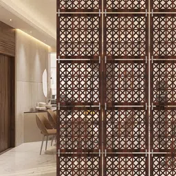 RANDOM Brown Self Design Wood Back Tab Long Door Curtain-picture-22