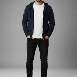 R.Code by The Roadster Life Co. Men Fleece Lightweight Open Front Jacket image 3