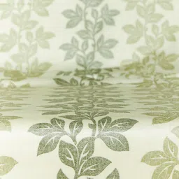 Cortina Off-White & Green Set of 2 Fancy Valance Floral Printed Door Curtains image 5