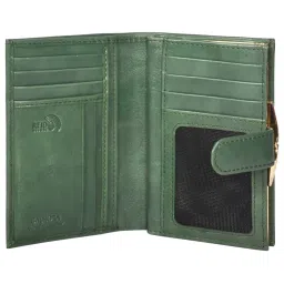 SASSORA NOVA Green Leather Wallet image 5