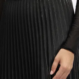 Centrestage Black Pleated A-Line Skirt image 5