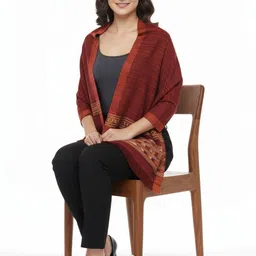 Vrinde Women Paisley Woven Design Shawl-picture-24