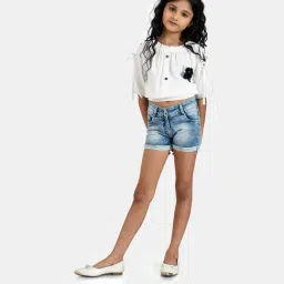 Peppermint Kids White Regular Fit Top-image-95