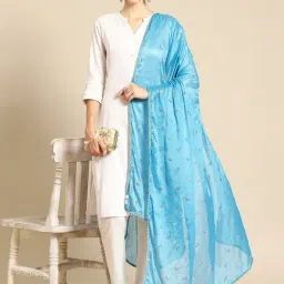 Saadgi Sky Blue Embellished Dupatta-picture-15