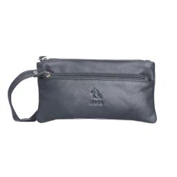 Kara Dark Green Solid Leather Wristlet-picture-45
