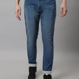 Cantabil Blue Regular Fit Lightly Washed Jeans-picture-10