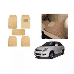 Auto Pearl Heavy Duty Anti Slip Noodle Nomad Style Car Floor Mats Set of 5 Beige for Swift Dzire-image-73