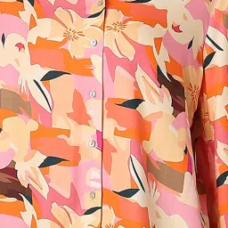 Vero Moda Orange Viscose Printed Shirt image 5