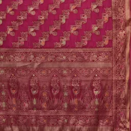 Saree Mall Magenta Silk Self Saree with Blouse Piece image 5